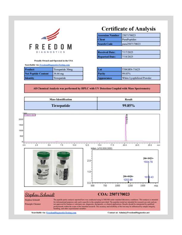 TIRZ-30 109mg Research Peptide TIRZ-30 109mg Research Peptide