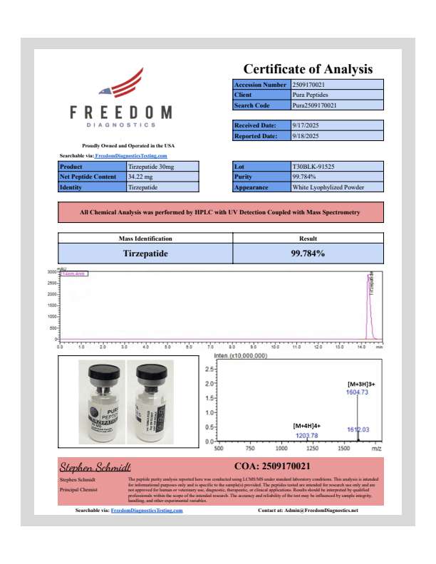 TIRZ-30 109mg Research Peptide TIRZ-30 109mg Research Peptide