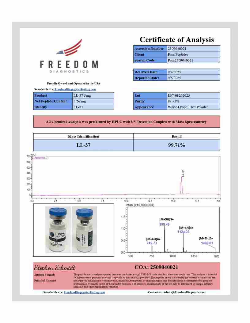 LL-37 (5 MG) 5mg Research Peptide LL-37 (5 MG) 5mg Research Peptide