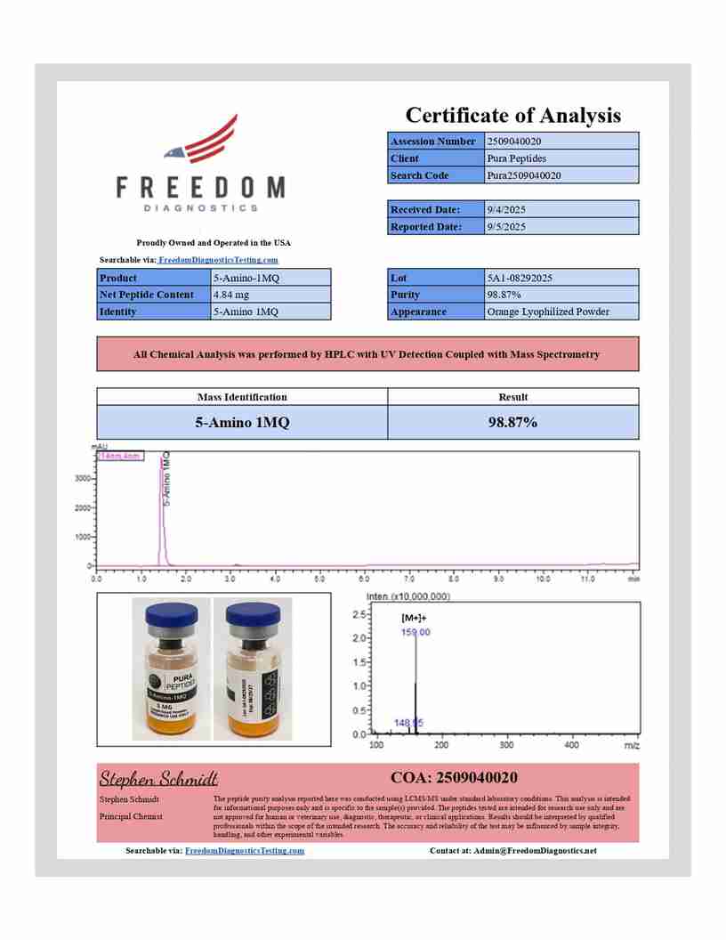 5-Amino-1MQ 126mg Research Peptide 5-Amino-1MQ 126mg Research Peptide
