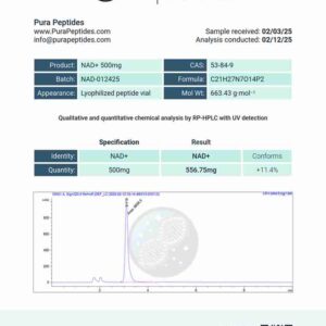 NAD+ 500mg 500mg Research Peptide