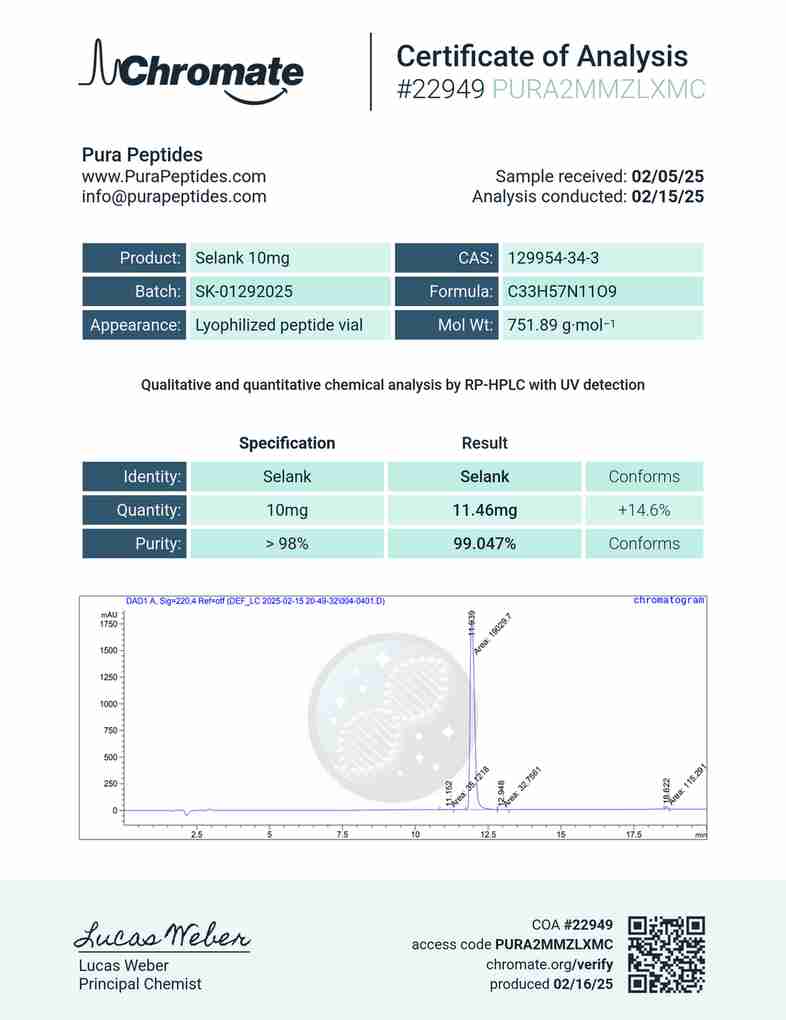 Selank 10mg Research Peptide Selank 10mg Research Peptide